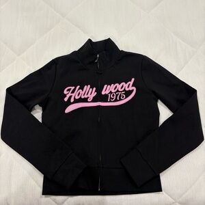 Zara Black Jacket with Pink 'Hollywood 1975' Script